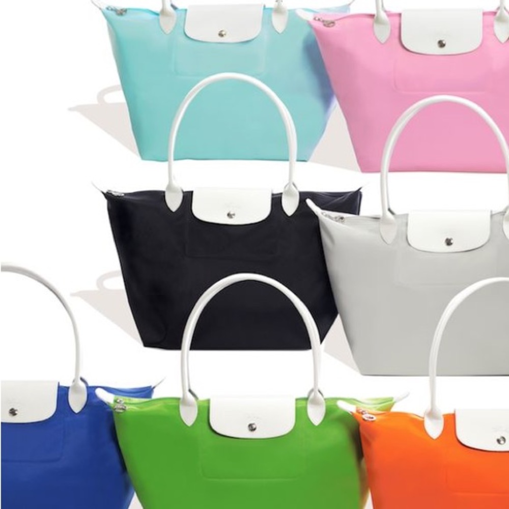 Longchamp Le Pliage Tote - Limited Edition Sarah Morris 2014 - Black and White